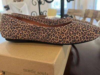 Gentle Souls Eugene Viaje Ballet Leopardo Pisos 8.5m Nuevo con Caja Foto 1 de 4