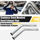 2 Pcs 45 Degree 2.5" OD Car DIY Custom Mandrel Exhaust Pipe Stainless Steel