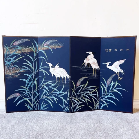 Asian 4 Paneled Room Screen Divider Cover