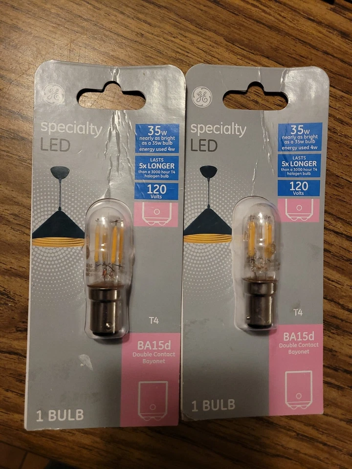 2 pack GE General Electric T4 BA15d LED Bulb 120 Volts 35 Watt - Image 1 of 1