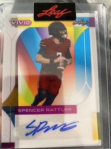 2023 Leaf Vivid Spencer Rattler White Mojo Proof 1/1 Auto South Carolina OU 🔥🏈