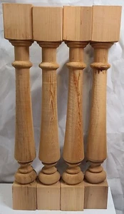 ¿Cedro vintage? Lote de 4 balaustres de husillo de madera torneada 28 x 3 1/2 pulgadas - Imagen 1 de 6