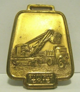 BUCYRUS ERIE Frontschaufel Bagger & Muldenkipper Werbung Taschenuhr Anhänger - Bild 1 von 3