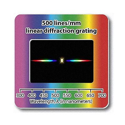 Diffraction Grating Slide Linear 500 Lines/mm Holographic Physics Spectrum Color • 4$