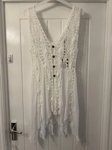 Neu Joe Browns Damen-Häkeltop weiß Sevilla Taschensaum UK-Größe 12–14 - Bild 1 von 11