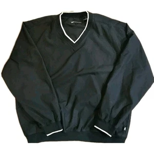 Wedge Pullover Golf Windbreaker Rain Jacket Black / Beige Men's L Comfort  - Picture 1 of 15