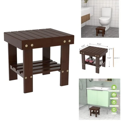Compact Heavy Duty Wooden Step Stool - Perfect Potty Training & Household Helper - Image 1 of 4
