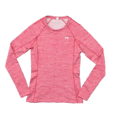 Under Armour Women's Size M Basic Long Sleeve Pink Cotton Round Neck Gym - Image 1 of 4