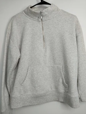 Sudadera polar Old Navy para mujer GRIS cuarto cremallera cuello falso talla M Foto 1 de 4