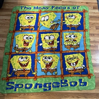 Manta polar vintage Bob Esponja | The Many Faces Throw Foto 1 de 3