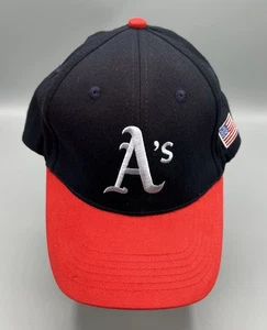 Seltene Vintage Oakland A’s Baseballmütze, mit amerikanischer Flagge und Pepsi. Rot & Blau - Bild 1 von 5