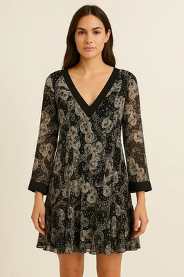 Vestido Bisou Bisou XL Transparente Floral Cachemira Boho Noche Fiesta Foto 1 de 4