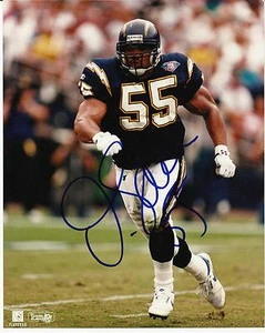 JUNIOR SEAU/CHARGERS SIGNED 8X10 PHOTO EXACT PROOF AT TIME OF SIGNING COA! - Picture 1 of 2