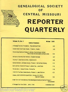 Genealogical Society Central Missouri Reporter Quarterly x2 Back Issues 1991-93 - Picture 1 of 2