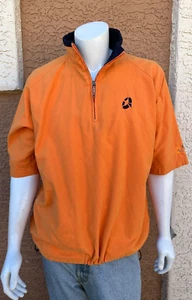 Turtleson Golf Vest Jacket Mens Bright Orange 1/4 Zip Size XL - Picture 1 of 6
