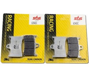 2x Pairs of Yamaha YZF R1M 2015-2022 SBS Dual Carbon Front Brake Pads - 634DC