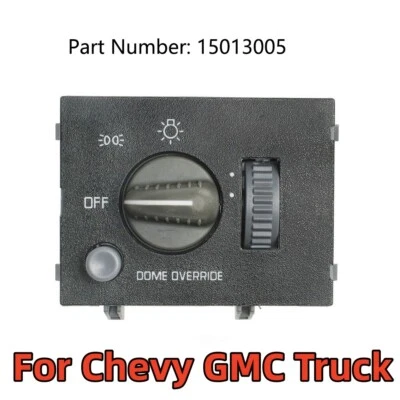 Dash Mounted Headlight Parking Light Switch Black For Chevy GMC Truck 15013005 - Image 1 of 4