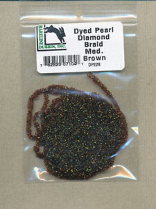 Dyed pearl diamond braid - medium brown     DP228