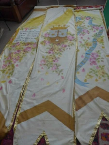 SELTENE UND SCHÖNE VINTAGE HANDBEMALTE FRANZÖSISCHE KAPELLE WANDBEHANG - Bild 1 von 12