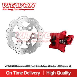 Vitavon CNC Aluminum 7075 Front Brake Caliper & Disk For LOSI Promoto MX - Picture 1 of 16