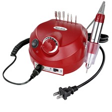 Pro Manicure Pedicure Electric Drill File Nail Art Pen Machine Kit Salon Red