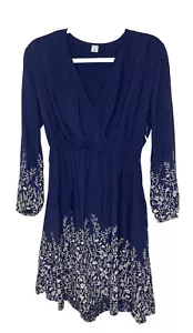 Old Navy Dress Size XS Elastic Waist & Sleeve Hem Floral Faux Wrap NEW MSRP $34. - Picture 1 of 12