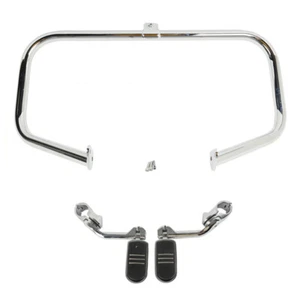 Chrome Engine Guard Highway Bar & Foot Pegs Footpeg Fit For Harley Touring 97-08 - Picture 1 of 11