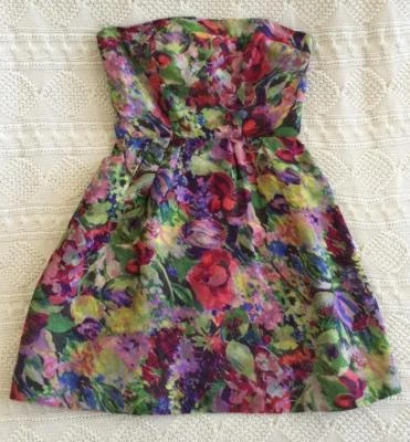 Vestido sin tirantes JILL STUART COCKTAIL para mujer multicolor estampado floral 4 NUEVO $490 Foto 1 de 4