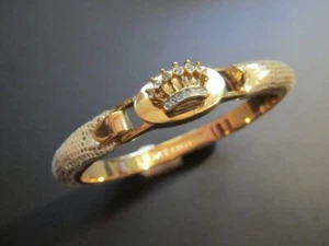 Fashion Juicy Couture Front Opening Bangle Faux Snake Skin Crown LOGO Bracelet - Picture 1 of 6