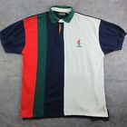 Vintage Atlanta 1996 Olympic Games Polo Shirt Men XL Colorblock Short Sleeve USA