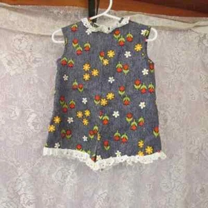 Vintage toddler Girls Floral Romper Size 18 Months Floral - Picture 1 of 9