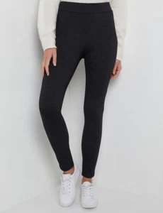 Pantalones Ponte Katies Talla 20 Largo Completo Textura Pull On Gris Oscuro Elastizados Mujer - Imagen 1 de 14