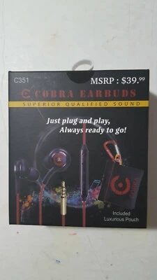 NEW COBRA Earbuds Plug and Play with Carry Pouch - Image 1 of 4