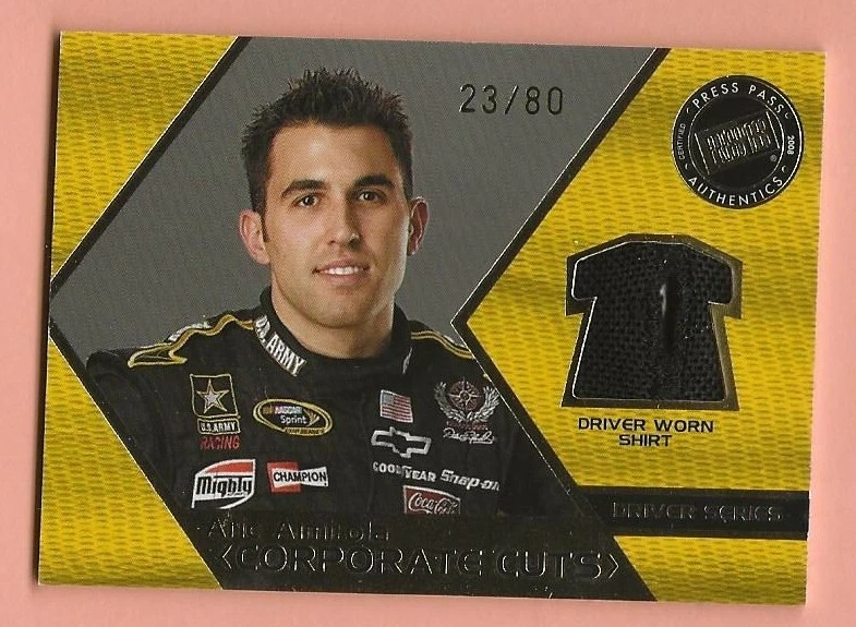2008 PRESS PASS SPEEDWAY ARIC ALMIROLA CORPORATE CUTS BUTTON HOLE - 23/80  - Image 1 of 1