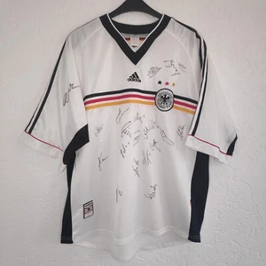Vintage Adidas 1998-00 Deutschland Trikot Mit Autogramme | DFB Shirt Gr. XXL - Picture 1 of 17