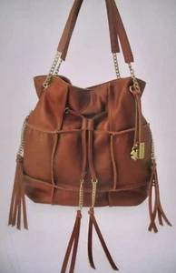 Lucky Brand Logan Beuteltasche Handtasche Quasten cognac Leder NEU $ 228,00 - Bild 1 von 9