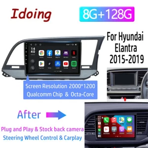 For Hyundai Elantra 2014-2016 Android 12 Car Radio Stereo GPS WIFI Apple Carplay - Picture 1 of 22