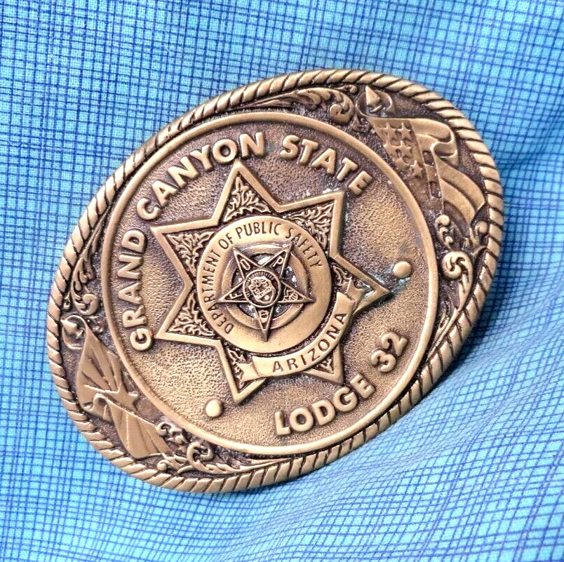 Fivela de cinto Arizona DPS Grand Canyon State Lodge 32 FOP vintage anos 90 CC .QRT018 - Imagem 1 de 4