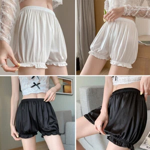 Women Satin Ruffle Safety Pants Pumpkin Shorts Bloomers Underwear Summer☾ - Picture 1 of 13