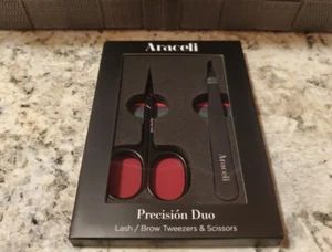 Araceli Beauty Precision Duo Lash Brow Tweezers & Scissors Set - Picture 1 of 2