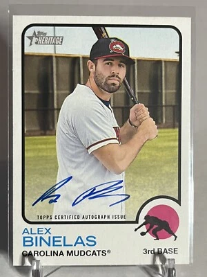 2022 Topps Heritage Minors Real One Auto Alex Binelas - Image 1 of 2