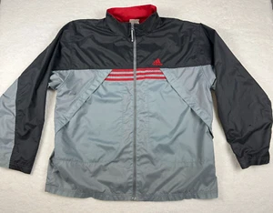 Chaqueta Adidas Para Hombre XL Trifolio Cortavientos Forrada Pista Cremallera Completa De Colección Y2K Rojo Gris - Imagen 1 de 15