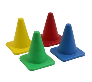 Petit cône souple et large - 10 cm - bleu - vert - rouge - jaune - Imagen 1 de 7