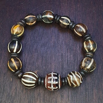 古董玛瑙带南亚缅甸 Pumtek 珠手链 — 第 1/4 张图片