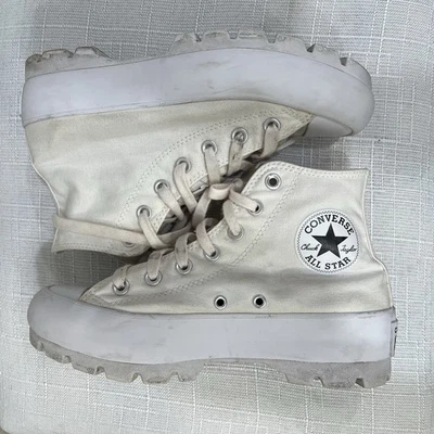 Converse Chuck Taylor All Star Lugged Hi Women White Thick Sole Size 7.5 - Image 1 of 4