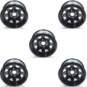 5x Mitsubishi L200 B40 16" Black 8" ET5 Modular Steel Wheels Slight Marks - Picture 1 of 7