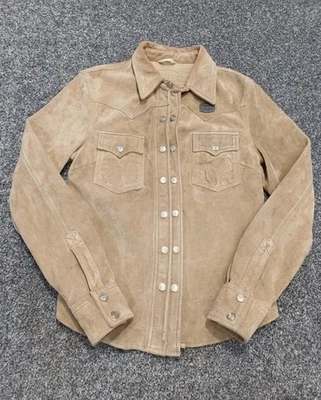 Superdry Riding Co Mustang фирменная замшевая куртка/рубашка размер M натуральная кожа б/у в отличном состоянии - Изображение 1 из 4