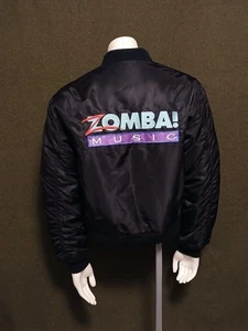 RARE Vintage 90s ZOMBA MUSIC Record Label Promo USAF Military Bomber Jacket Med. - Bild 1 von 9