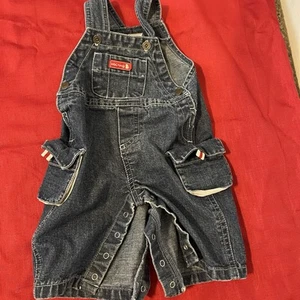 Y2K Vintage Old Navy 0-3 Mo Boy-Blue Jean Overall - Picture 1 of 5