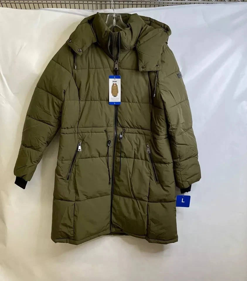 Chaqueta acolchada larga para mujer DKNY - verde Foto 1 de 2